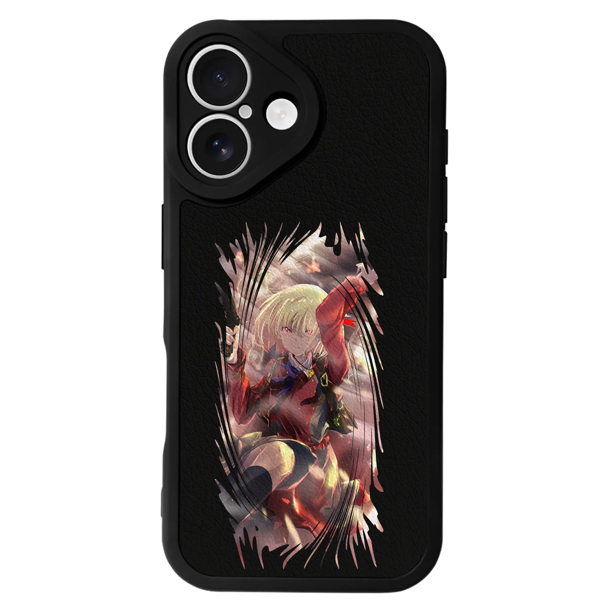 リコリス・リコイル グッズ,錦木千束 - IPhone 16シリーズ対応 ・ シリコンスマホケース ・ レザー調 ・ 高精度フィット ・ 耐衝撃 ・ ワイヤレス充電対応 ・ 精密カット